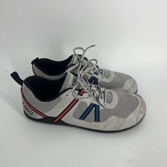 XERO Prio Shoes Size 10.5 Mens Gray White Minimalist Barefoot Zero Drop Sneakers